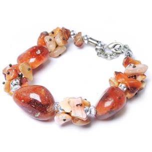 Avika Carnelian Chip Tumble Bracelet (Pack of 1Pc)