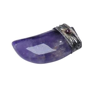 Amethyst Nail Pendant With Garnet