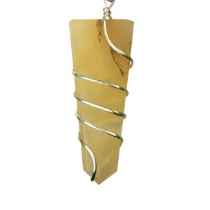 Avika Natural Clacite Flat wrapped Pendant