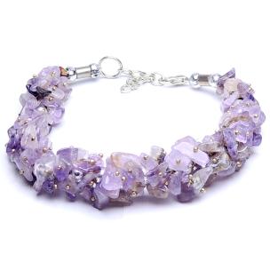 Amethyst Cluster Chip Bracelet
