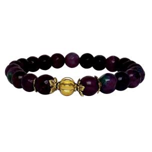 Avika Heat Processed Ruby Zoisite 8 mm Bead Bracelet Designer 2