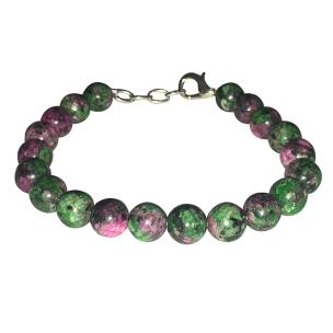 Avika Natural Energized Ruby Zoisite Beads Bracelet with Hook For Vitality, Growth & Meditation