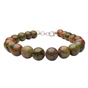 Avika Natural Unakite Beads Bracelet with Hook (Pack of 1Pc)