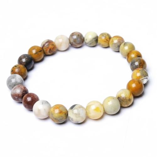 Avika Natural Crazy Lace Agate Beads Bracelet (Pack of 1Pc)