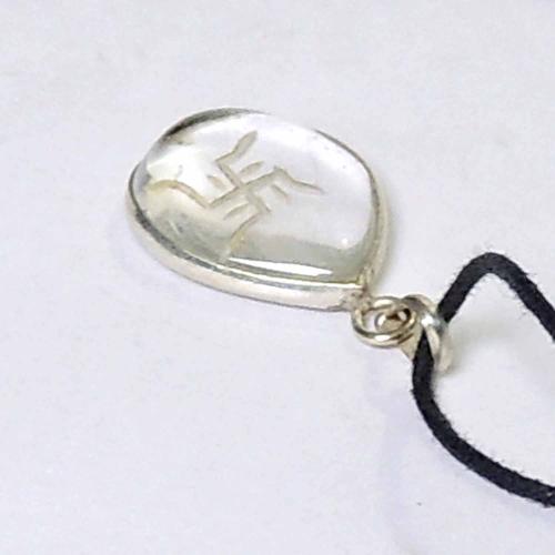 Avika Swastik Pendant In Natural Clear Quartz Art-1