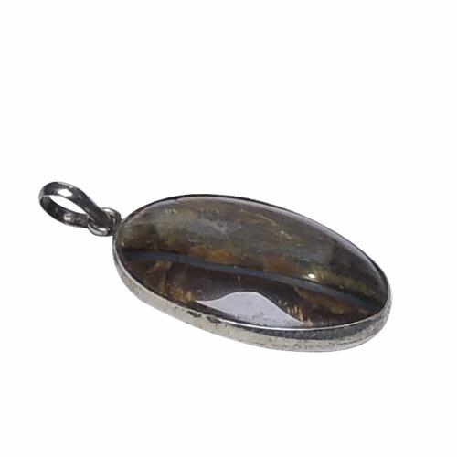 Avika Natural Iron Tiger Cabochon Oval Pendant