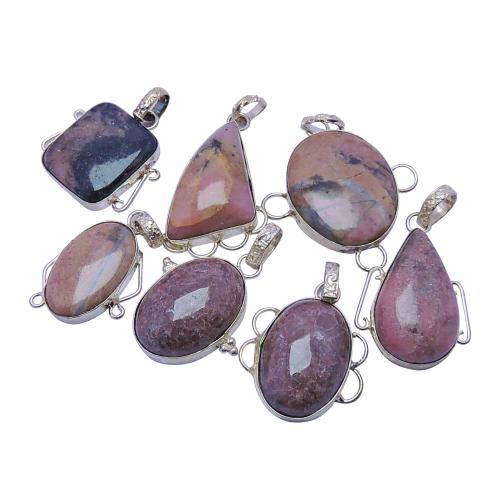Avika Natural Rhodonite Free Shape Pendant-II