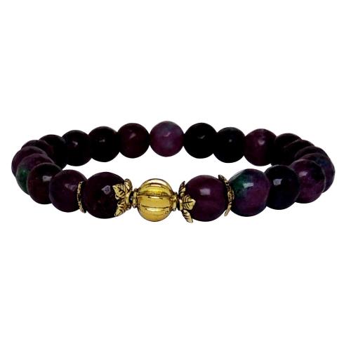 Avika Heat Processed Ruby Zoisite 8 mm Bead Bracelet Designer 2