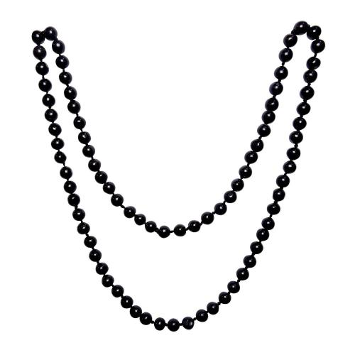 Avika Natural Black Tourmaline Necklace 8 mm. Beads