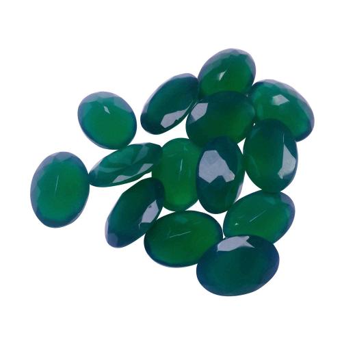 Avika Natural Green Onyx Diamond Double Cut Ring Stone Set of 5 Pc.