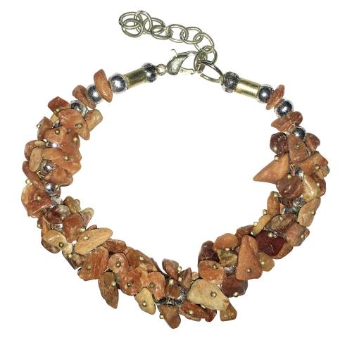 Avika Natural Peach Moonstone Chip Cluster Bracelet (Pack of 1Pc)
