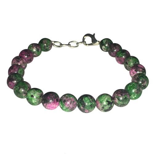 Avika Natural Energized Ruby Zoisite Beads Bracelet with Hook For Vitality, Growth & Meditation