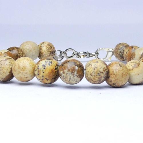 Avika Petrified Wood Jasper Gemstone Bead with Hook Bracelet (Pack of 1Pc)